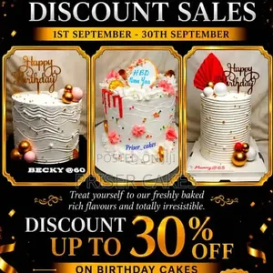 September Discount: 30% Off Birthday Cakes