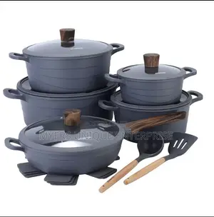DONNOR 15pcs Granite Nonstick Casserole Set with Fry Pan