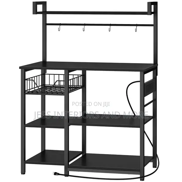 Kitchen Bakers Storage Rack with Power Outlet - 1