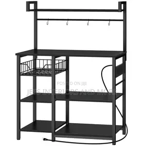 Kitchen Bakers Storage Rack with Power Outlet