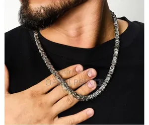 ARHANORY Men's 8mm Titanium Steel Cuban Necklace