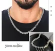 ARHANORY Men's 8mm Titanium Steel Cuban Necklace - 2