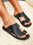 Men's Comfortable Leather Slip-On Sandals - 1