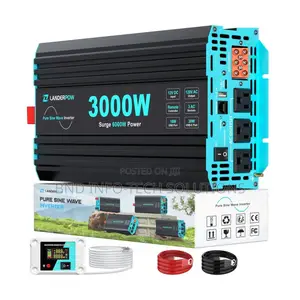 LANDERPOW 3000W Pure Sine Wave Inverter 12V DC to 120V AC