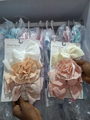 Girls Headband with Bow and Floral Design