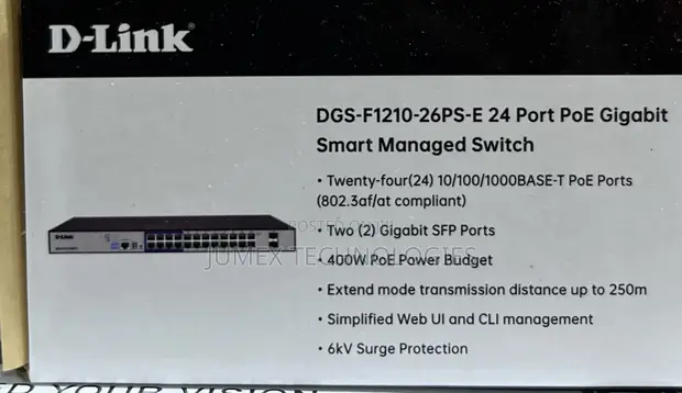 D-Link DGS-F1210-26PS-E 24 Port PoE Gigabit Smart Managed Switch - 1