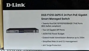 D-Link DGS-F1210-26PS-E 24 Port PoE Gigabit Smart Managed Switch