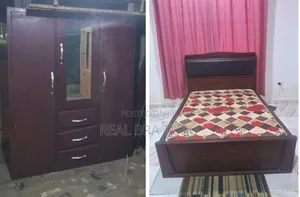 Used Bed and Bed Frame with Wardrobe