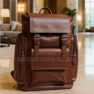 Unisex Luxury Leather Backpack Laptop Bag