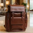 Unisex Luxury Leather Backpack Laptop Bag - 1