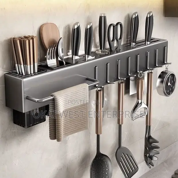 Multi-Function Wall-Mounted Knife Storage Rack - 1