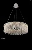 Golden Crystal Chandelier - Oval & Round - 2