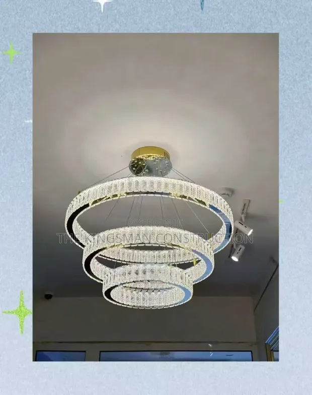 Crystal Gold Ceiling Chandelier Light (D800+D600+D400mm, 3 Colour) - 1