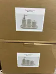 Luxury Marble Pattern Soap Dispenser Organizer Set (4-Piece) - 5