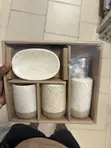 Premium Ceramic Soap Dispenser Tumbler Set (4 Pcs) - 2