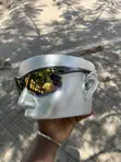 Half Rim Sports Sunglasses - Black - 4