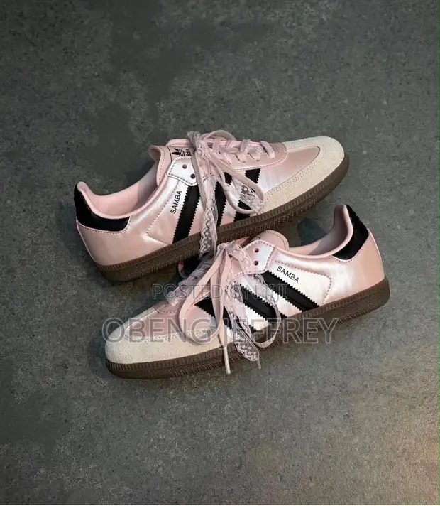 Original Pink Satin Adidas Samba - 1