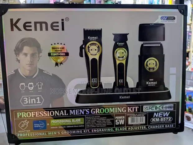 Kemei Max KM-8572 Pro Cordless Trimmer 3-in-1 Set - 1