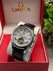 Omega Automatic Leather Watch for Men - 3