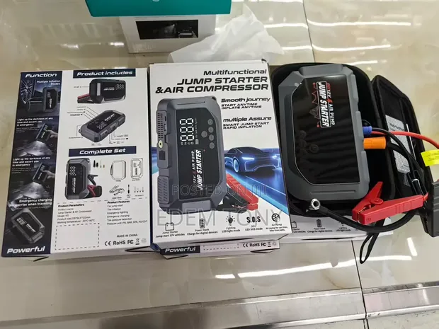 Multifunctional 12V Car Jump Starter & Air Compressor - 1