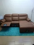 Manual L Shaped Recliner Sofa with Console - 3
