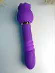 Rose 2-in-1 Purple Suction Telescopic Dildo Vibrator G-Spot - 3