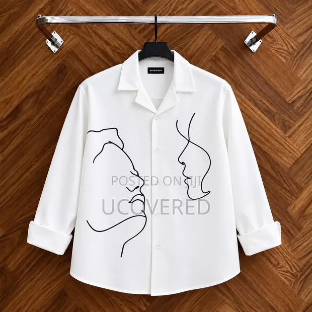 White Loose-Fit Camp-Collar Shirt - 1