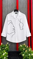 White Loose-Fit Camp-Collar Shirt - 2