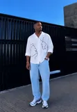 White Loose-Fit Camp-Collar Shirt - 4