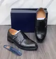 Frank Perry Black Leather Semi-Brogue Oxford Shoes - 2