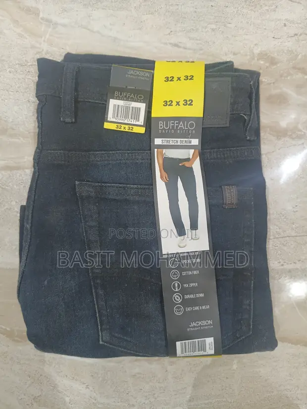 Buffalo Men's Straight Slim Jeans - Blue, Size 32x32 - 1