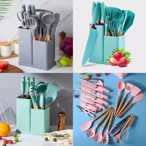 19-Piece Silicone Kitchen Utensil Set with Holder