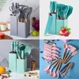 19-Piece Silicone Kitchen Utensil Set with Holder - 1
