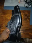 Men's Black Faux Leather Oxfords - Size 45 - 1