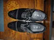 Men's Black Faux Leather Oxfords - Size 45 - 2