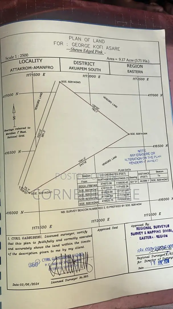 Titled Plot for Sale at Amanfrom Atwapim - Akuapem South - 1