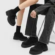 Bulky Sole Non-Slip Suede Shoes - Black - 2
