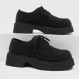 Bulky Sole Non-Slip Suede Shoes - Black - 3