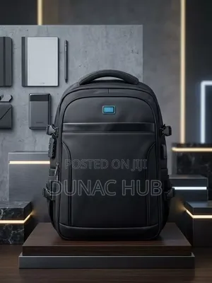 Quality Laptop Backpack - Genuine Leather & Fabric