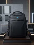 Quality Laptop Backpack - Genuine Leather & Fabric - 1