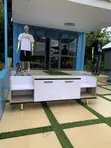 Wood-Mode TV Stand with 2 Doors & Golden Stand - 1