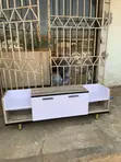 Wood-Mode TV Stand with 2 Doors & Golden Stand - 2