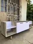 Wood-Mode TV Stand with 2 Doors & Golden Stand - 3