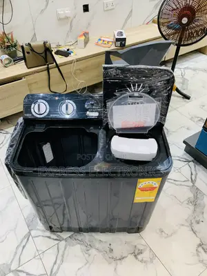 Nasco 7kg Black Semi-Auto Twin Tub Washing Machine (NAS-07-TW)