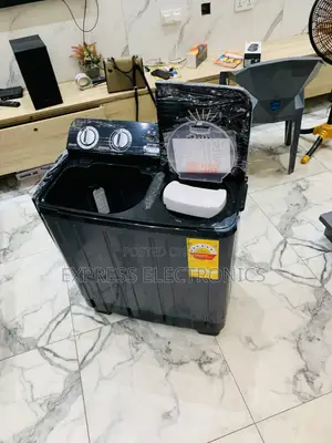 Brand New Nasco 7kg Black Semi-Auto Twin Tub Washing Machine