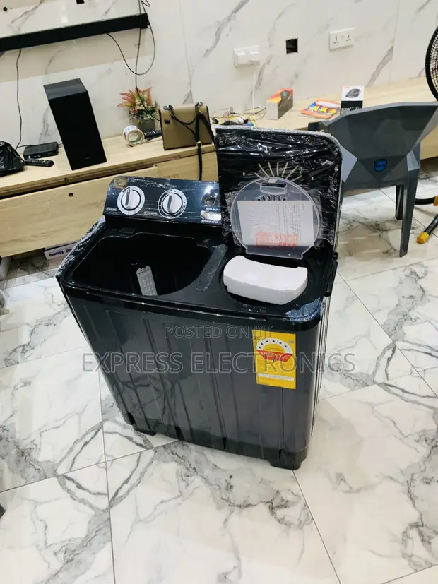 New Nasco 7kg Black Semi-Auto Twin Tub Washing Machine (WM-NAS-07-TW) - 1