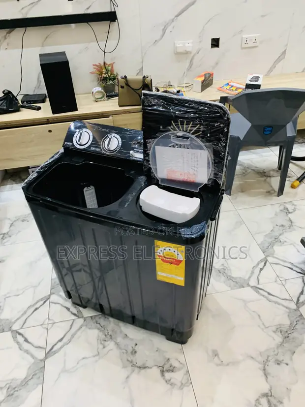 New Nasco 7kg Black Semi-Auto Twin Tub Washing Machine (NAS-07-TW) - 1