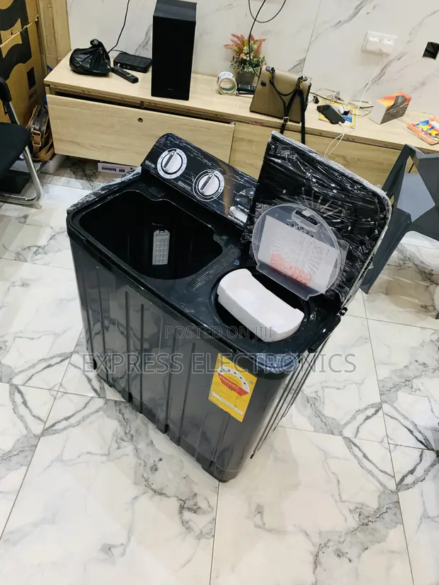Nasco 7kg Black Semi-Auto Twin Tub Washing Machine - 1