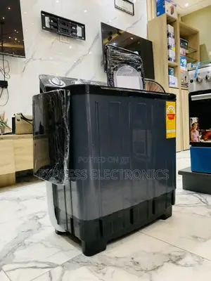Nasco 7kg Black Semi-Auto Twin Tub Washing Machine (NAS-07-TW)