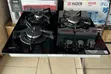 Black 3-Burner Gas Cooker with Glass Top - 3